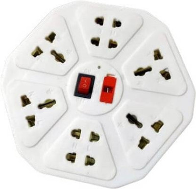 GreenLove LONG WIRED HEXAGON EXTENSION BOARD 8  Socket Extension Boards(White, 3 m)