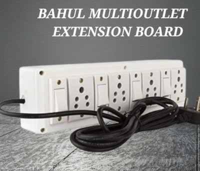 BAHUL Multioutlet extension board 4+4SOCKET 4  Socket Extension Boards(White, 4 m)