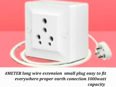 BAHUL Pvc modular extenstion board 4meter small plug 1  Socket Extension Boards(White, 4 m)