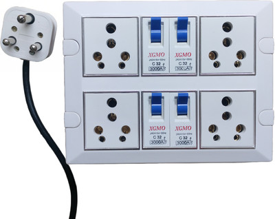 Gorain enterprises Extension board 16 amp heavy duty with MCB protection 4 socket 4 MCB 4  Socket Extension Boards(White, 3 m)