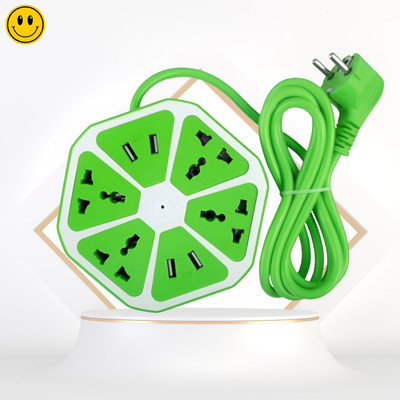 Clairbell Hexagon Extension socket with 5 Meter Cable & 4 usb ports Charging, 4 SocketT228 4  Socket Extension Boards(Multicolor, 3 m, With USB Port)