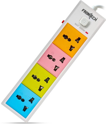 Frontech Universal Sockets | Safety Switch | Fuse Protection | Multi Plug 4  Socket Extension Boards(Multicolor, 3 m)