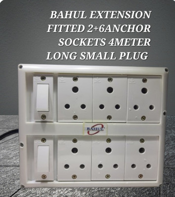 BAHUL 2+6ANCHOR SOCKETS multioutlet extension board . 6  Socket Extension Boards(White, 4 m)