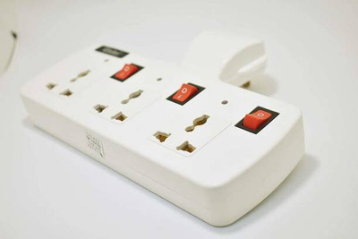 GLUCKLICH 3 UNIVERSAL SOCKET 3 SWITCH MULTI PLUG EXTENSION BOARD Extension Boards hD 3  Socket Extension Boards(White, 0 m)