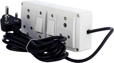 JELECTRICALS White Heavy Duty Extension Board With Copper Wire | 6AMP 3 PIN & Anchor Switch 2  Socket Extension Boards(White, 3.6576 m)