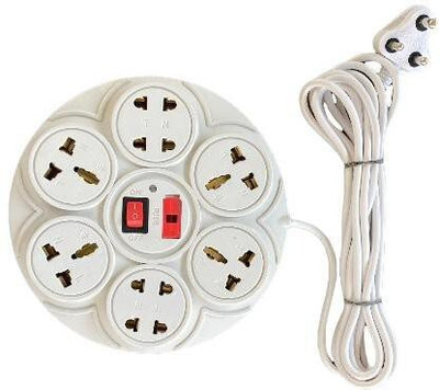 TOBY Extension Board 8 Universal socket With 1 switch, Fuse and indicator with 4 yard cord and shock proof body 8  Socket Extension Boards(White, 3.5 m)