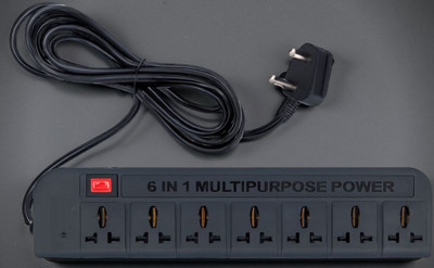 CNT Heavy Duty 6 Socket Extension Board for Home & Office | Multipurpose Power Strip 6  Socket Extension Boards(Black, 3 m)