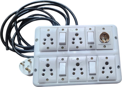 Diamond R Traders Premium quality extension board with high quality copper wire 5  Socket Extension Boards(White, 3 m)
