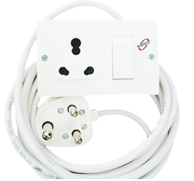BAHUL Extension board 5 amp small plug easy to fit everywhere 1000watt 1  Socket Extension Boards(White, 4 m)