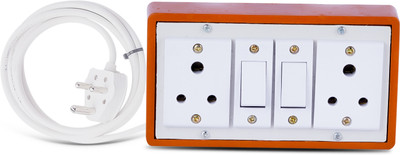 Cordnet Heavy Duty Extension Board With 6A 3 PIN Plug (Style15_4M) 2  Socket Extension Boards(Brown, 4 m)