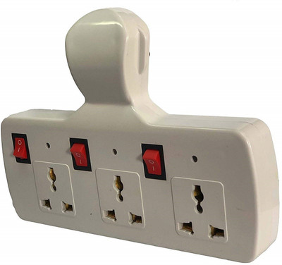 SKYBUCKET +3 Multi-plug with Switch Indicator Three Pin Plug 3 Socket Extension Boards 3  Socket Extension Boards(Multicolor, 0 m)