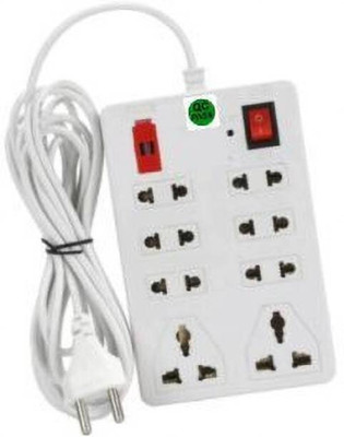 GLUCKLICH CBB_1103_ One Plush Eight Extension Board 8 Socket Extension Boards 8  Socket Extension Boards(White, 2.5 m)