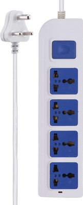 Digiway 4+1 Power Strip with Master Switch 2.5 Meter Cord Length, LED Indicator 4  Socket Extension Boards(White, Blue, 2.5 m)