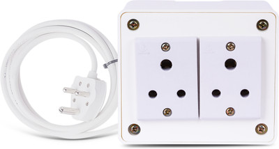 Cordnet Classic Premium Heavy Duty Extension With 3 Core Wire & 6AMP Plug 2  Socket Extension Boards(White, 3 m)