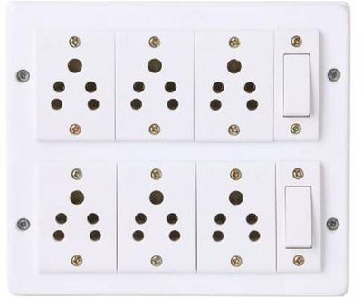 BAHUL Bahul extenstion with 2 Anchor Switches And 6 Anchor Sockets with 4 metre 6  Socket Extension Boards(White, 2 m)