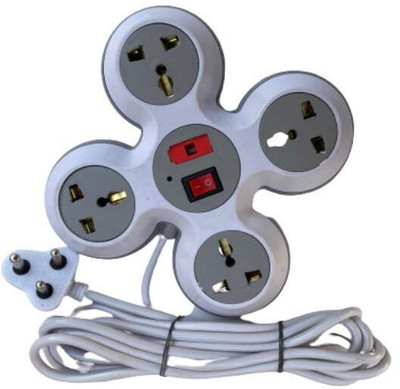 mlu Extension Board (4+1) 4 mtr Extension Cord;6 Amp 8 Universal socket Multi Plug Point with LED Indicator 4  Socket Extension Boards(White, 4 m)