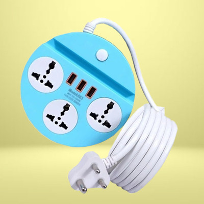 Aldeco Extension Board with 3 socket 3  Socket Extension Boards(Multicolor, 2.25 m, With USB Port)
