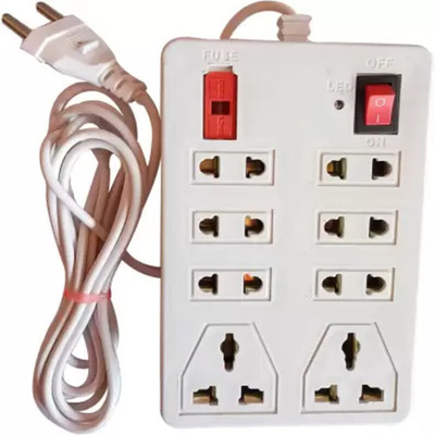 Digicore CB_27 Extension Board 5 Amp/surge protector with fuse and indic,2m cord 8 Socket 8  Socket Extension Boards(White, 2.5 m)