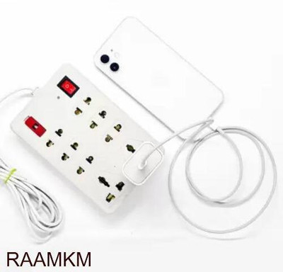 PINGA CDL_M_977_8 SOCKET 2 SWITCHES EXTENSION CORD/8 Socket Extension Boards 8  Socket Extension Boards(White, 2.5 m)