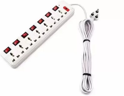 SOYEN SB 7 Socket Extension Cord With Individual Switches FUSE Led Indicator 7  Socket Extension Boards(White, 3 m)