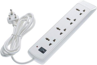 BAJAJ 4-Way Spike and Surge Guard 5 MTR 4  Socket Extension Boards(White, 5 m)