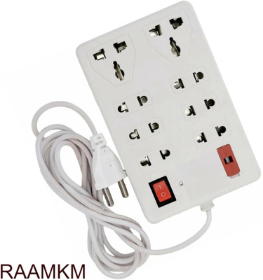 PINGA Ex_L_1119_6 Two Pin Socket + 2 Three Pin Socket Surge Protector 8 Socket 8 Socket Extension Boards(White, 2.5 m) PINGA Ex_L_1119_6 Two Pin Socket + 2 Three Pin Socket Surge Protector 8 Socket 8 Socket Extension Boards(White, 2.5 m)