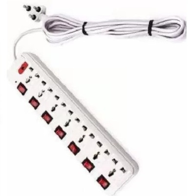 SOYEN BS-7+7 Points Universal Sockets LED Indicator & Master Switch, 3 M- Cord - 10AMP 7 Socket Extension Boards(White, Red, 3 m) SOYEN BS-7+7 Points Universal Sockets LED Indicator & Master Switch, 3 M- Cord - 10AMP 7 Socket Extension Boards(White, Red, 3 m)