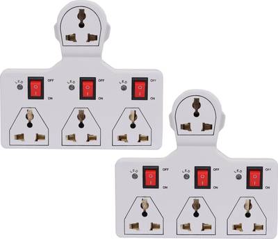 DIGWAY 4 UNIVERSAL SOCKET 3 SWITCH MULTI PLUG (PACK OF 2) Three Pin Plug