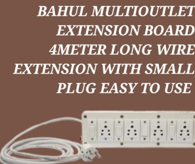 BAHUL Multioutlet extension 4+4SOCKET 4  Socket Extension Boards(White, 4 m)