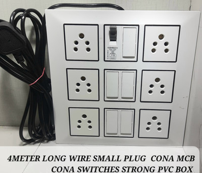 BAHUL Modular extenstion board with CONA SWITCHES CONA MCB 6  Socket Extension Boards(White, 4 m)