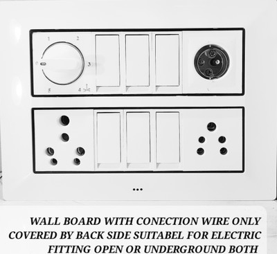 BAHUL Wall modular board with conection wire only covered by back 2  Socket Extension Boards(White, 0 m)