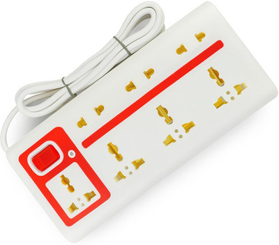 D-DEVOX 7-Socket Surge Protector Power with Heavy-duty cord 7  Socket Extension Boards(White, 3.5 m)