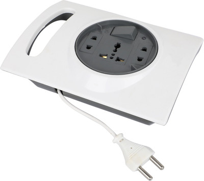 CADEAU Square Extension Board 4 Meter long wire and 3-pin 1 Universal SHOCKET, 2-pin 2 SOCKETS with 1 MASTER SWITCH 3  Socket Extension Boards(White, Black, 4 m)
