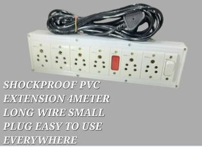 BAHUL SMALL PLUG EXTENSION WITH 6 SOCKETS 6  Socket Extension Boards(White, 4 m)