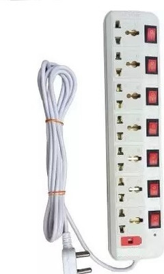 D-DEVOX 7+7 OPTERA ,ULTERA YUNIX WALL MOUNT LED Indicator &7 Master Switch, 3 M 7  Socket Extension Boards(White, Red, 3 m)