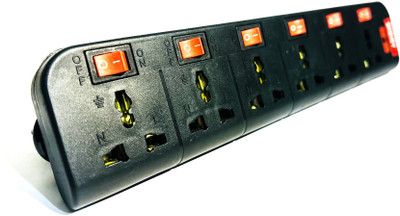 MSNL NEW EXTENSION BOARD UP TO 6AMP AND 2.5 METER WIRE AND 240 VOLTE 6  Socket Extension Boards(Black, 2.5 m)
