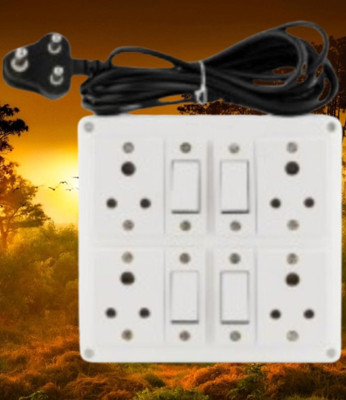 BAHUL SHOCKPROOF PVC EXTENSION WITH ANCHOR PARTS 4  Socket Extension Boards(White, 4 m)