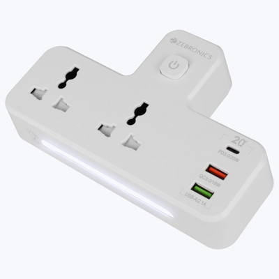 ZEBRONICS Power Plug 23 2  Socket Extension Boards(White, 3 m, With USB Port)