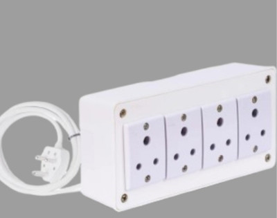 BAHUL SHOCKPROOF PVC EXTENSION WITH ANCHOR SOCKET 4  Socket Extension Boards(White, 4 m)