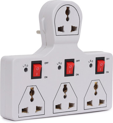 DIGWAY 4 UNIVERSAL SOCKET 3 SWITCH MULTI PLUG 4  Socket Extension Boards(Beige, 0 m)