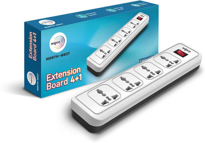 Wipro Essential 4 Plus 1 4  Socket Extension Boards(White, 2 m)