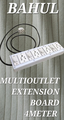 BAHUL Multioutlet extension board 4+4SOCKET 4  Socket Extension Boards(White, 4 m)