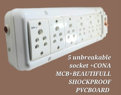 BAHUL 6 SOCKET EXTENSION +CONA MCB 6  Socket Extension Boards(White, 4 m)