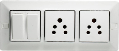 cromium 6 modular 2 shocket 2 switch 6.5 miter wire 2  Socket Extension Boards(White, 6.5 m)
