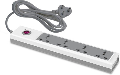 Goldmedal Spice Mini 4x1 Spike Guard Max Load: 10A, Sockets: 4 International Sockets 4  Socket Extension Boards(White, Grey, 2 m)