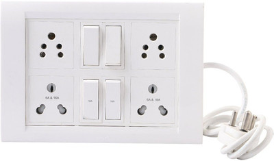 BAHUL MODULAR EXTENSTION WITH CONASWITCHES4 METER 4  Socket Extension Boards(White, 2 m)