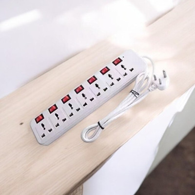 D-DEVOX 7 shoket plus 7 Switch 6AMP Capacity(White) 7 Socket Extension Boards 7  Socket Extension Boards(White, Red, 3.6 m)