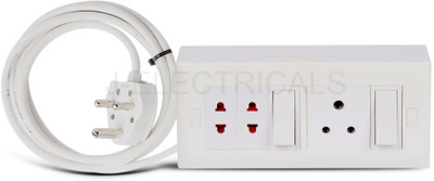 Cordnet Premium Modular Extension Board With 3 Core Wire 3  Socket Extension Boards(White, 15 m)