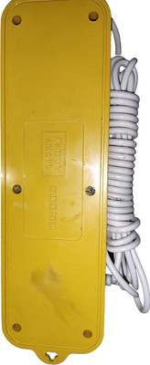 Skeisy yellowpauesh button 8 socket and 1 switch power up 6 amp and 240v 3.5 long wire 8  Socket Extension Boards(Yellow, 3.5 m)