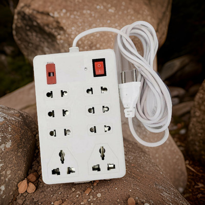 TOOLART Universal Socket and 1 Switch Power Extension Board jp76 8  Socket Extension Boards(White, 2.5 m)